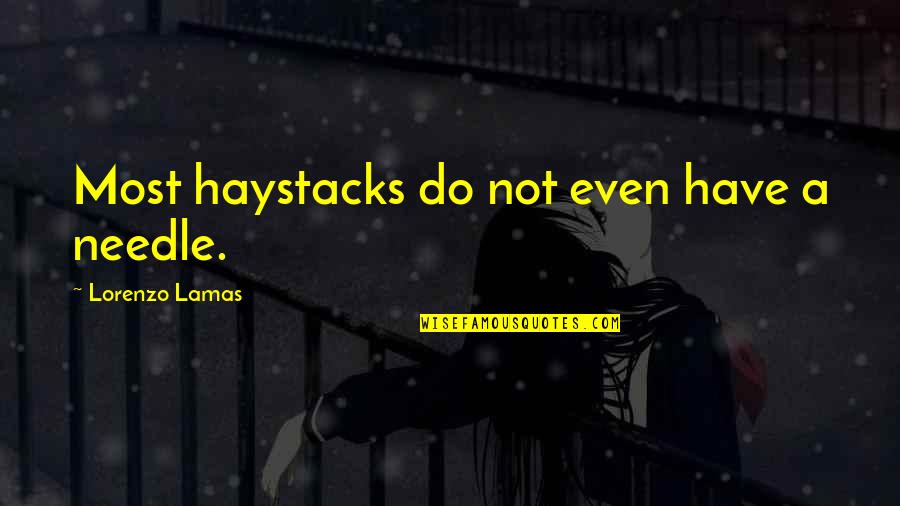 Earthshaking Event Quotes By Lorenzo Lamas: Most haystacks do not even have a needle.