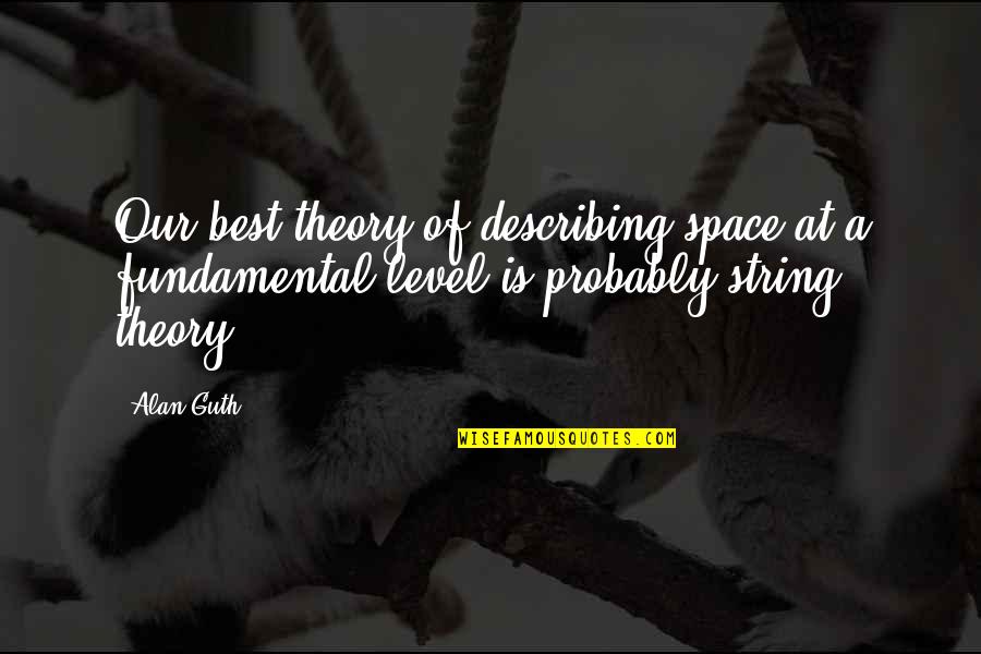 Eases Off Quotes By Alan Guth: Our best theory of describing space at a