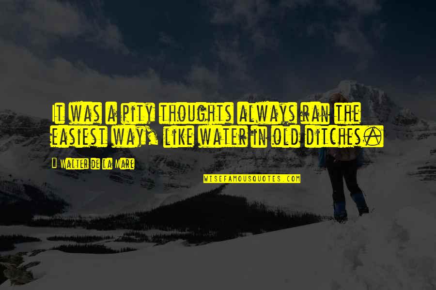 Easiest Way Quotes By Walter De La Mare: It was a pity thoughts always ran the