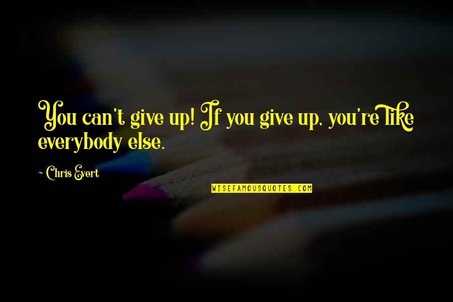 Easler Farms Quotes By Chris Evert: You can't give up! If you give up,