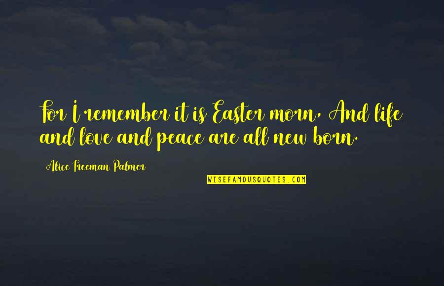 Easter And New Life Quotes By Alice Freeman Palmer: For I remember it is Easter morn, And