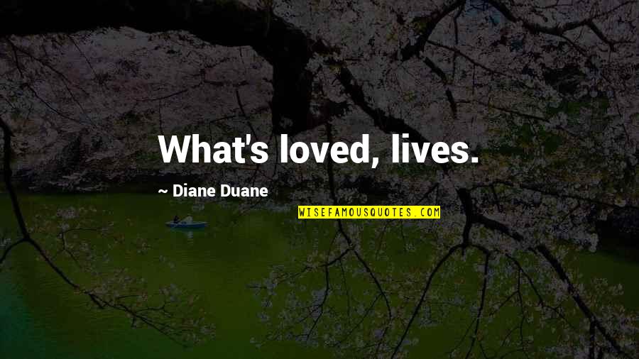 Easter Messages Quotes By Diane Duane: What's loved, lives.