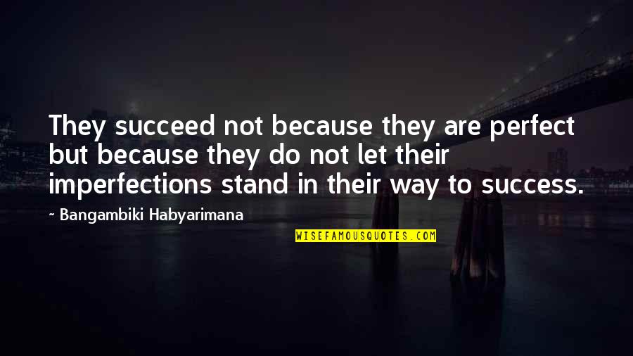 Eastern Mysticism Quotes By Bangambiki Habyarimana: They succeed not because they are perfect but