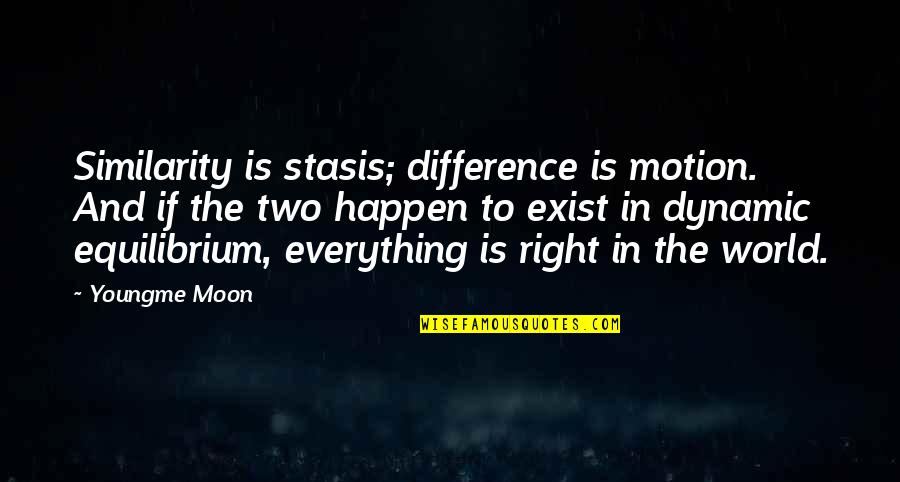Eastlund Harris Quotes By Youngme Moon: Similarity is stasis; difference is motion. And if