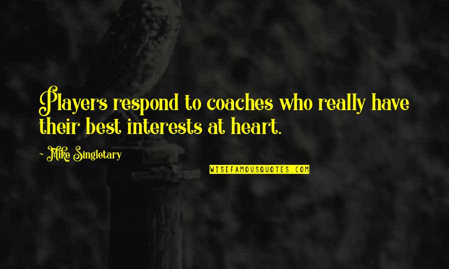 Easy Tiger Quotes By Mike Singletary: Players respond to coaches who really have their