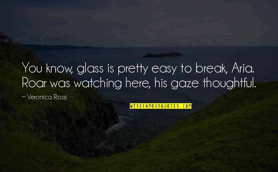 Easy To Break Up Quotes By Veronica Rossi: You know, glass is pretty easy to break,