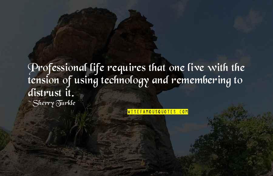 Easy To Say Sorry Quotes By Sherry Turkle: Professional life requires that one live with the Easy To Say Sorry Quotes By Sherry Turkle: Professional life requires that one live with the