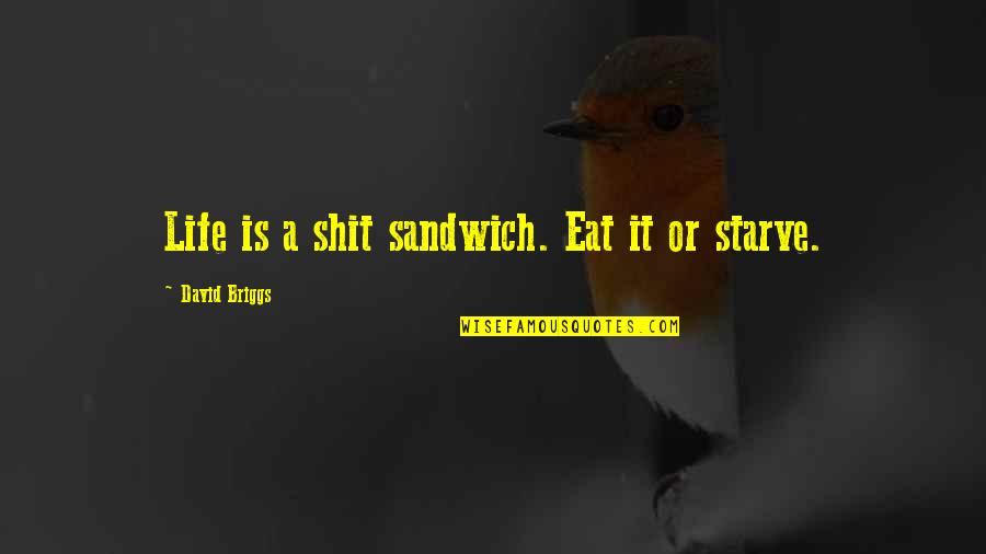 Eat A Sandwich Quotes By David Briggs: Life is a shit sandwich. Eat it or Eat A Sandwich Quotes By David Briggs: Life is a shit sandwich. Eat it or