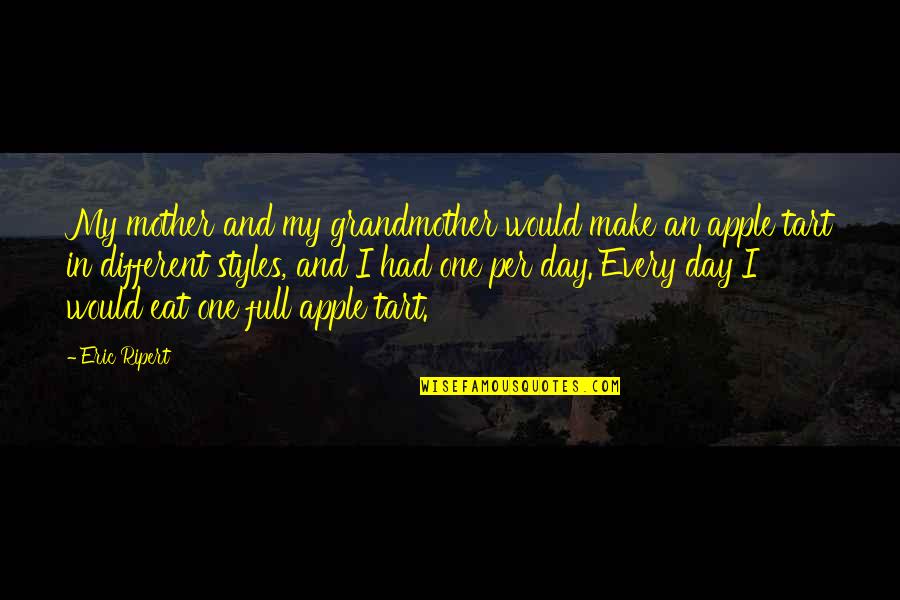 Eat Apple Quotes By Eric Ripert: My mother and my grandmother would make an