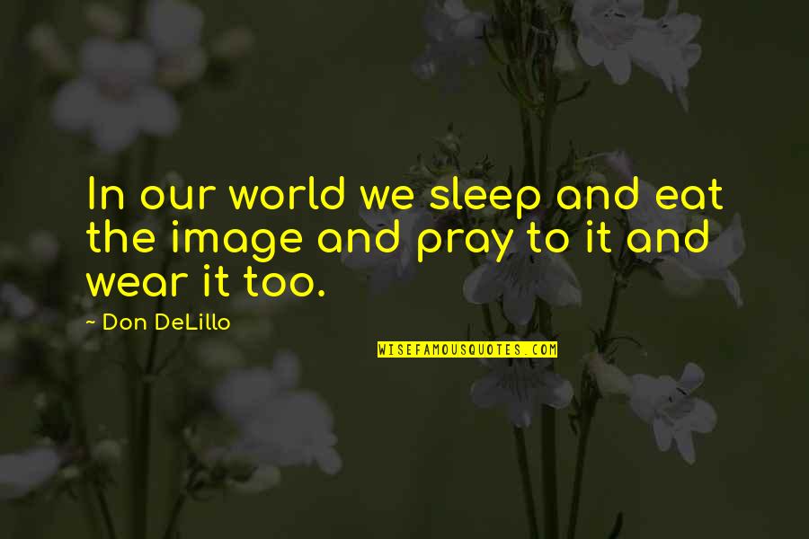 Eat Sleep Quotes By Don DeLillo: In our world we sleep and eat the