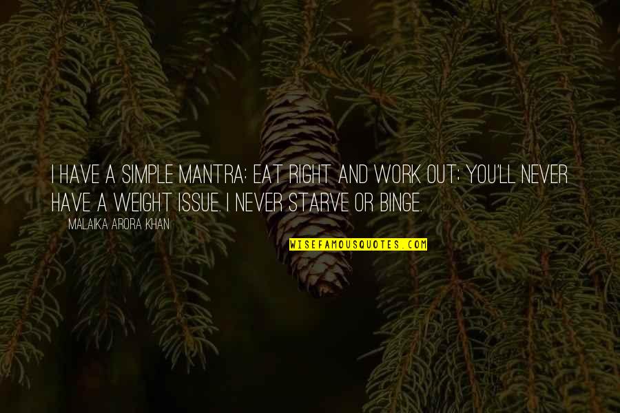 Eat You Out Quotes By Malaika Arora Khan: I have a simple mantra: eat right and