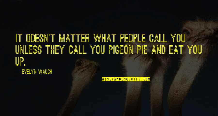 Eat You Up Quotes By Evelyn Waugh: It doesn't matter what people call you unless