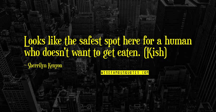 Eaten Quotes By Sherrilyn Kenyon: Looks like the safest spot here for a