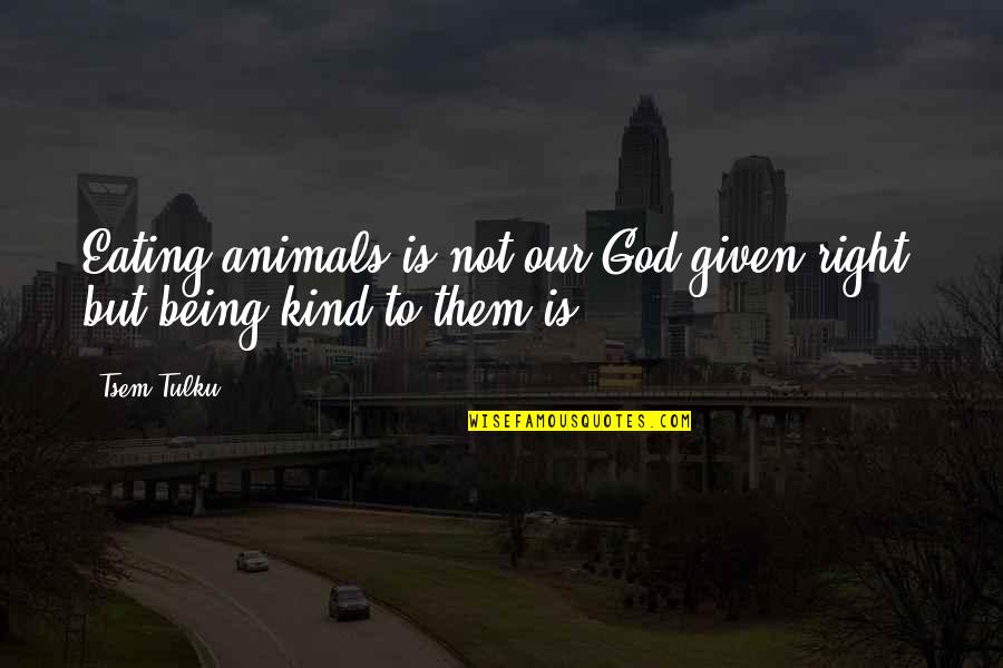 Eating Animals Quotes By Tsem Tulku: Eating animals is not our God-given right, but