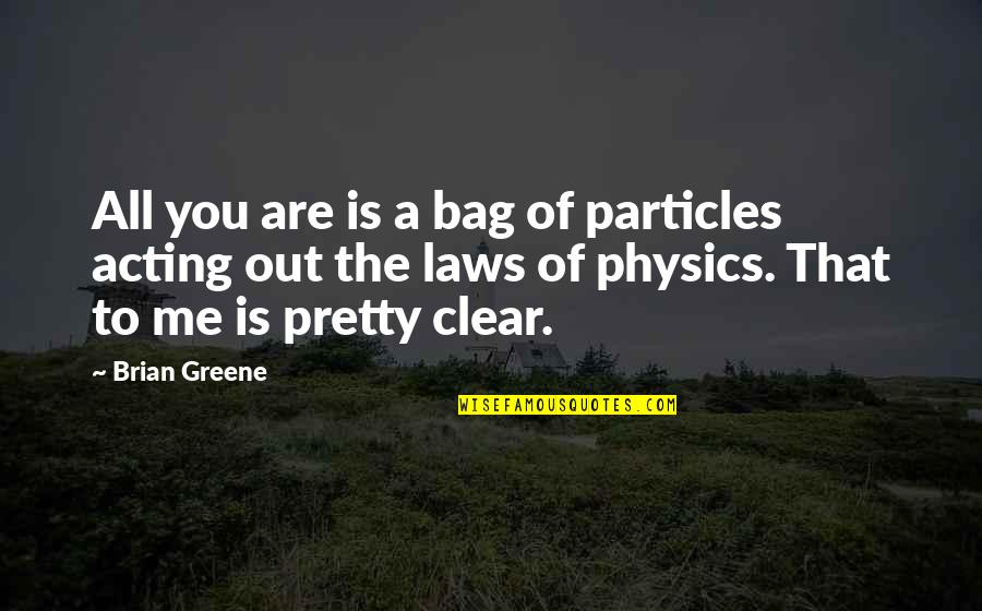 Eating Disorder Causes Quotes By Brian Greene: All you are is a bag of particles