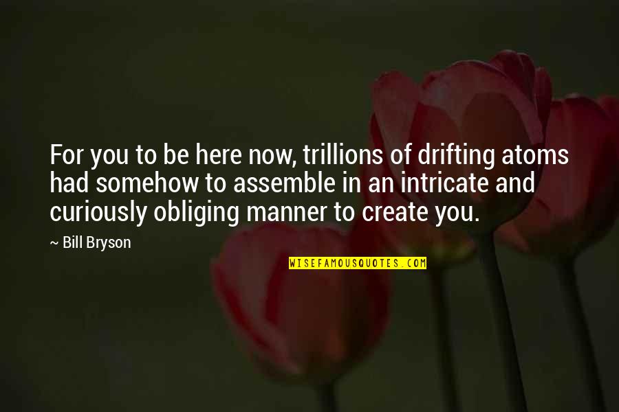 Eating Disorder Triggering Quotes By Bill Bryson: For you to be here now, trillions of