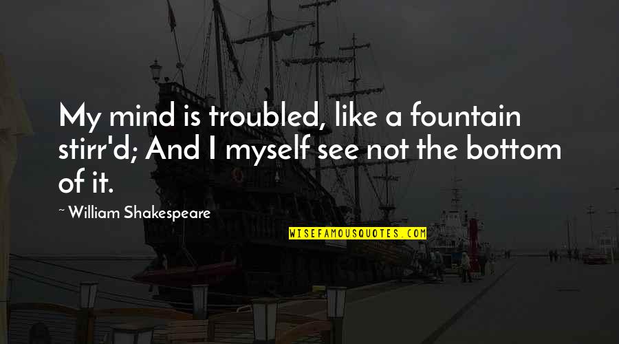 Eating Funny Quotes By William Shakespeare: My mind is troubled, like a fountain stirr'd;