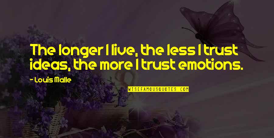 Eaving Quotes By Louis Malle: The longer I live, the less I trust