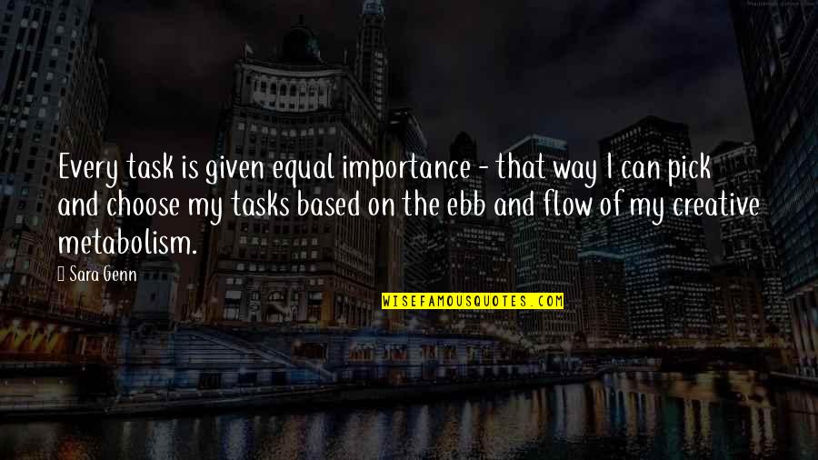 Ebb And Flow Quotes By Sara Genn: Every task is given equal importance - that