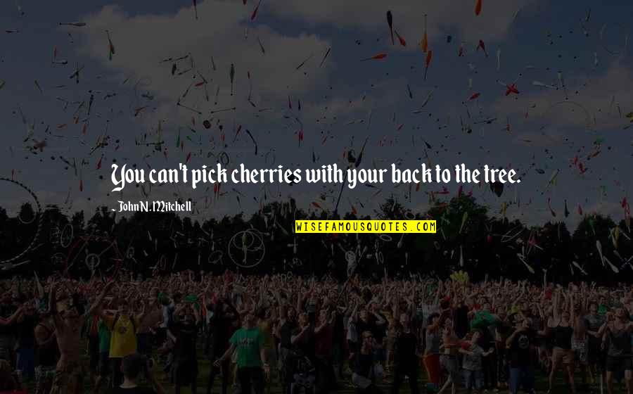Ebb Of Life Quotes By John N. Mitchell: You can't pick cherries with your back to