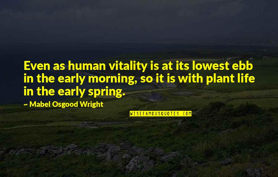 Ebb Of Life Quotes By Mabel Osgood Wright: Even as human vitality is at its lowest
