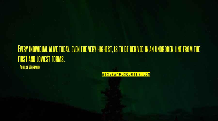 Ebbie Movie Quotes By August Weismann: Every individual alive today, even the very highest, Ebbie Movie Quotes By August Weismann: Every individual alive today, even the very highest,