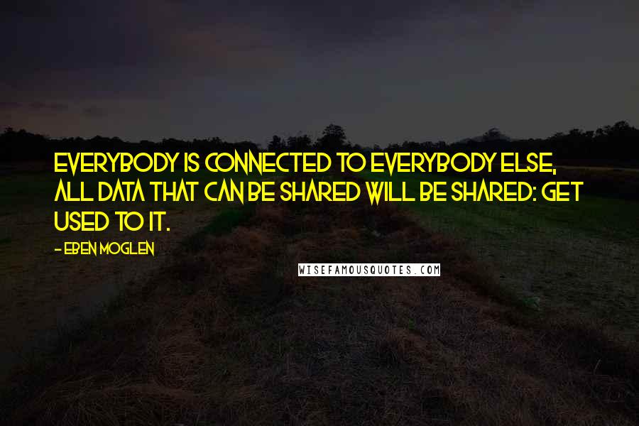 Eben Moglen quotes: Everybody is connected to everybody else, all data that can be shared will be shared: get used to it.