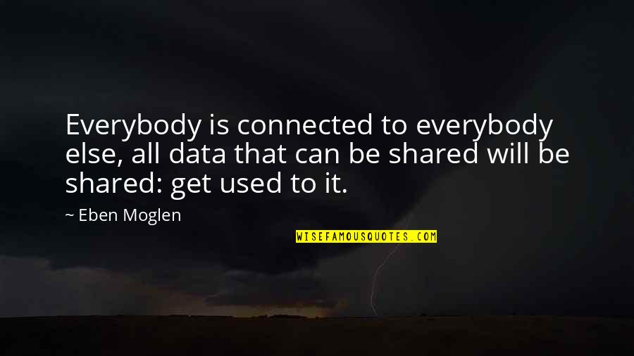 Eben Moglen Quotes By Eben Moglen: Everybody is connected to everybody else, all data Eben Moglen Quotes By Eben Moglen: Everybody is connected to everybody else, all data