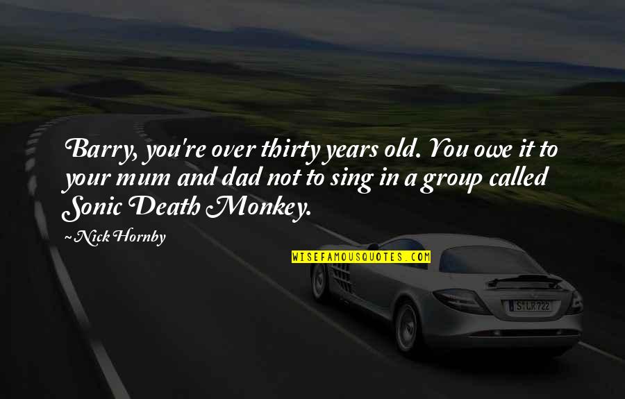 Ebenso Quotes By Nick Hornby: Barry, you're over thirty years old. You owe