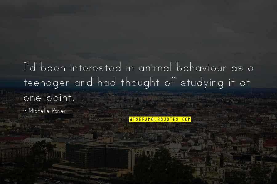 Eberhart Brothers Quotes By Michelle Paver: I'd been interested in animal behaviour as a