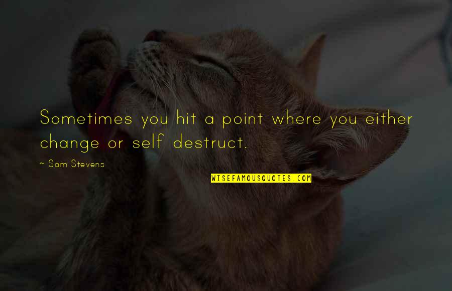 Eberstein Quotes By Sam Stevens: Sometimes you hit a point where you either
