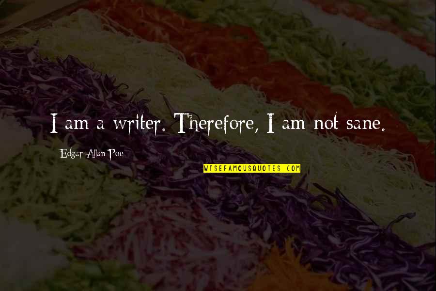 Eberz Dentist Quotes By Edgar Allan Poe: I am a writer. Therefore, I am not Eberz Dentist Quotes By Edgar Allan Poe: I am a writer. Therefore, I am not