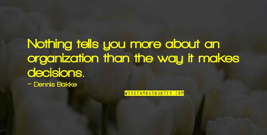 Ebfore Quotes By Dennis Bakke: Nothing tells you more about an organization than