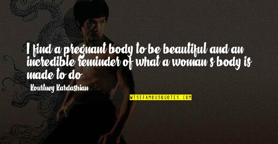 Ebihara Eri Quotes By Kourtney Kardashian: I find a pregnant body to be beautiful