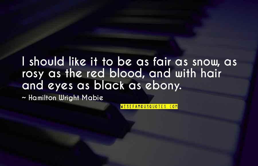 Ebony Quotes By Hamilton Wright Mabie: I should like it to be as fair