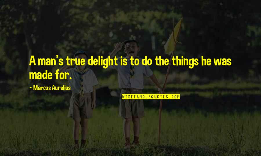 Ebook Readers Quotes By Marcus Aurelius: A man's true delight is to do the