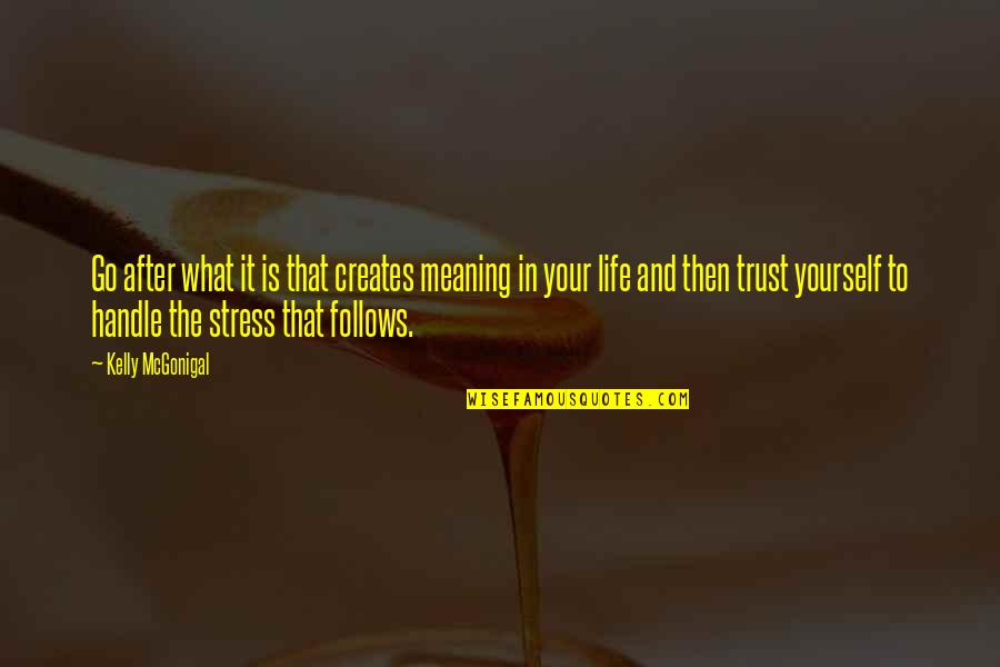 Ecatloc Quotes By Kelly McGonigal: Go after what it is that creates meaning Ecatloc Quotes By Kelly McGonigal: Go after what it is that creates meaning