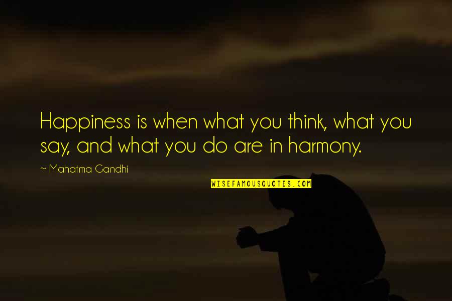 Eccentricities Quotes By Mahatma Gandhi: Happiness is when what you think, what you