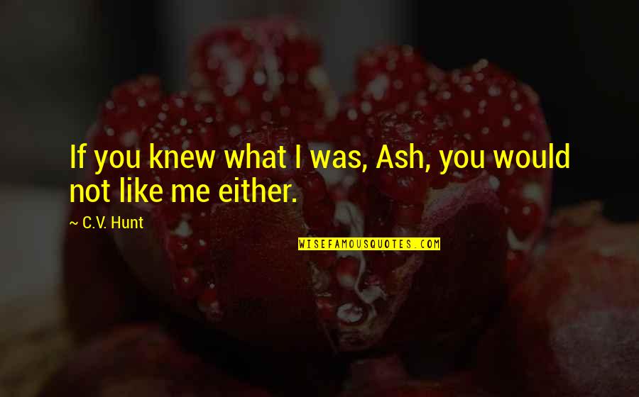 Ecco Lights Quotes By C.V. Hunt: If you knew what I was, Ash, you