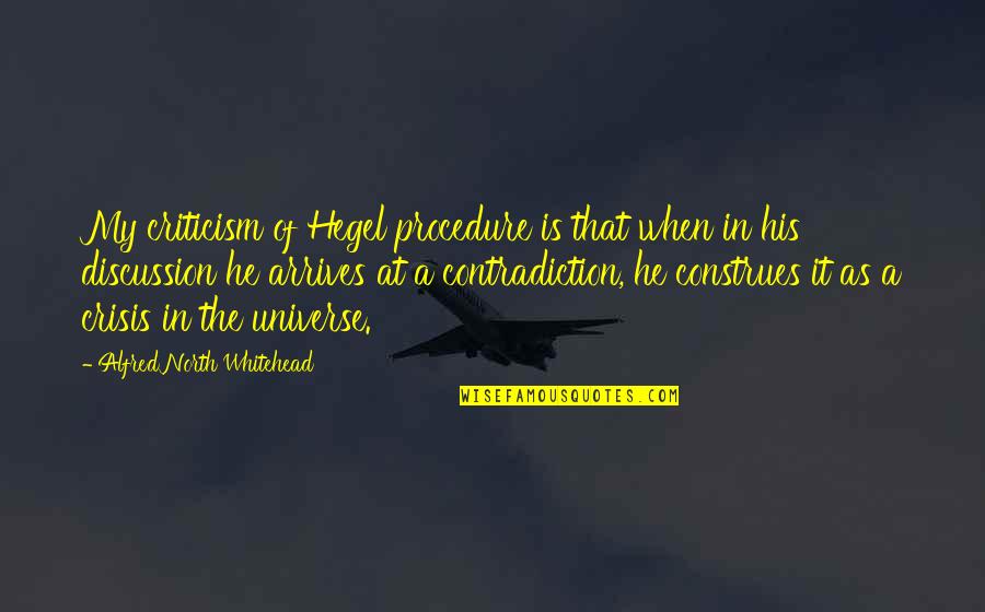 Echado Definicion Quotes By Alfred North Whitehead: My criticism of Hegel procedure is that when