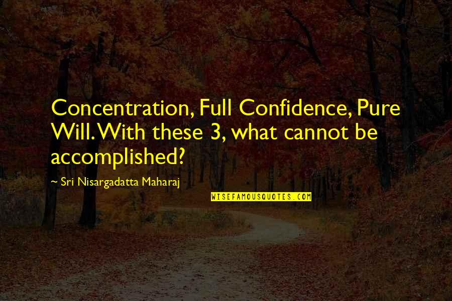 Echelons Education Quotes By Sri Nisargadatta Maharaj: Concentration, Full Confidence, Pure Will. With these 3, Echelons Education Quotes By Sri Nisargadatta Maharaj: Concentration, Full Confidence, Pure Will. With these 3,
