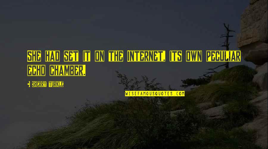 Echo Chamber Quotes By Sherry Turkle: She had set it on the Internet, its Echo Chamber Quotes By Sherry Turkle: She had set it on the Internet, its