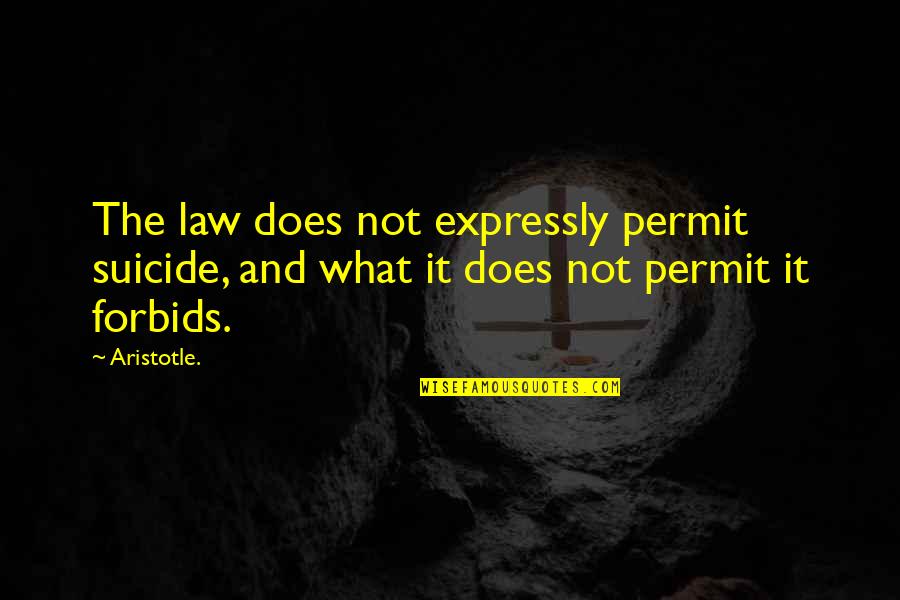 Echo Chambers Quotes By Aristotle.: The law does not expressly permit suicide, and