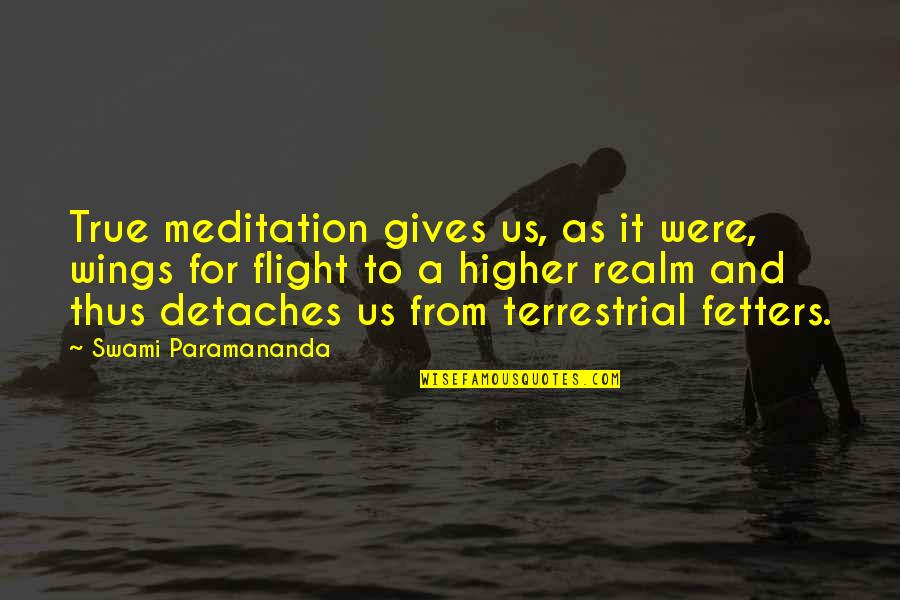 Echo Chambers Quotes By Swami Paramananda: True meditation gives us, as it were, wings