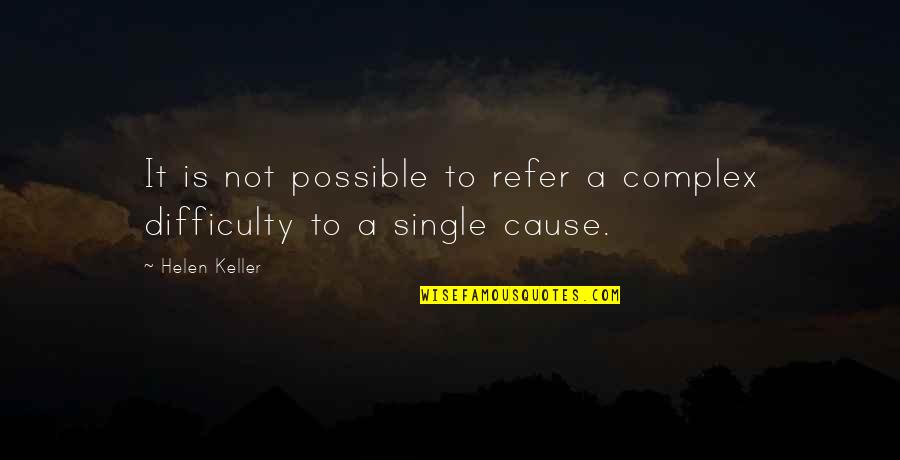 Echoing Synonym Quotes By Helen Keller: It is not possible to refer a complex