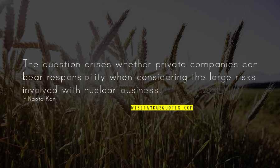 Echolalia Autism Quotes By Naoto Kan: The question arises whether private companies can bear Echolalia Autism Quotes By Naoto Kan: The question arises whether private companies can bear