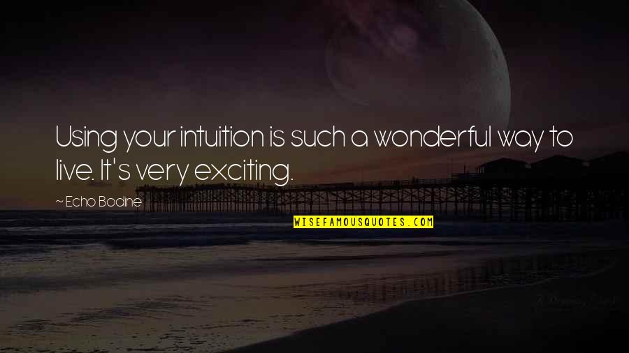 Echo's Quotes By Echo Bodine: Using your intuition is such a wonderful way