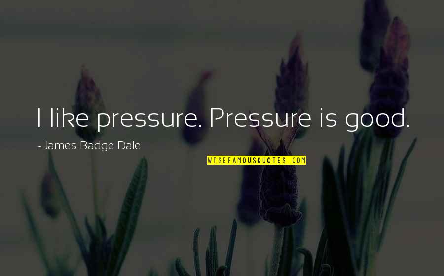 Echternacher Quotes By James Badge Dale: I like pressure. Pressure is good.
