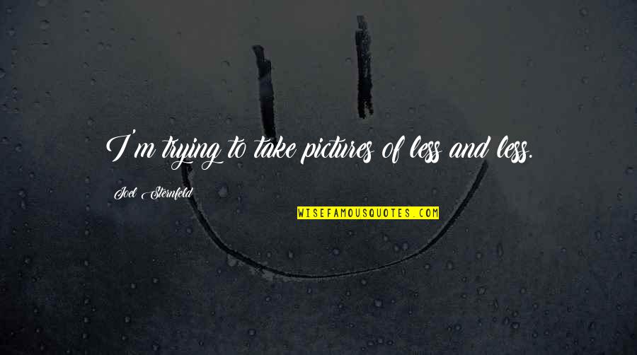 Echthroi Quotes By Joel Sternfeld: I'm trying to take pictures of less and Echthroi Quotes By Joel Sternfeld: I'm trying to take pictures of less and