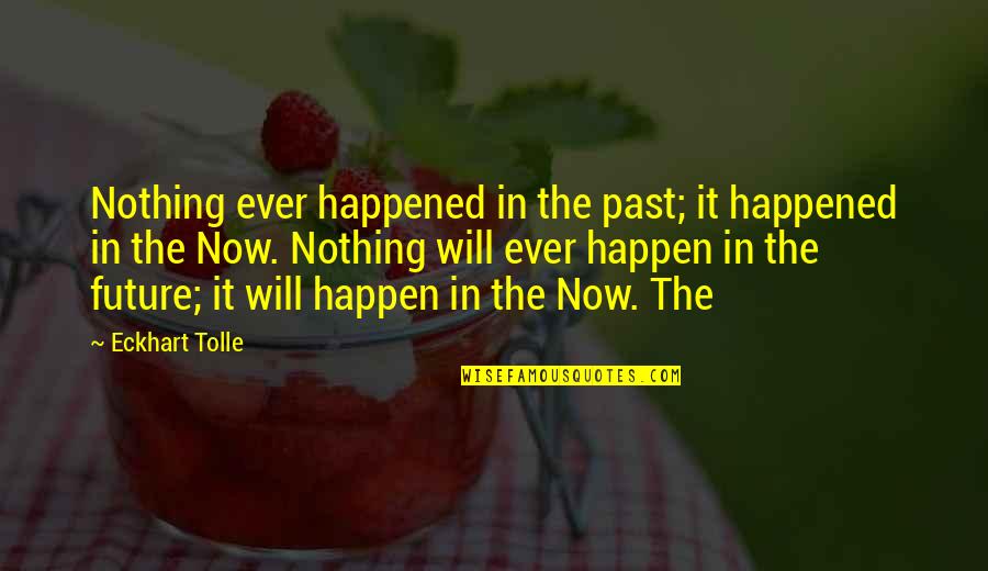 Eckhart Quotes By Eckhart Tolle: Nothing ever happened in the past; it happened